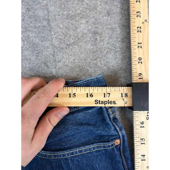 Levis 741 Straight Jeans Mens 34x31 Blue Red Tab White Oak Cone Denim Grunge USA - Picture 5 of 9